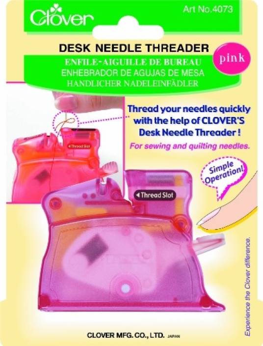 Clover Desk Needle Threader Pink Desk Needle Threader Pink