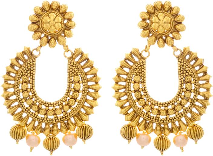 Flipkart Jfl Jewellery For Less Traditional Ethnic One Flipkart Jfl Jewellery For Less Traditional Ethnic One Gram Gold Plated Designer Chand Bali Earrings Pearl Copper Chandbali Earring Online At Best