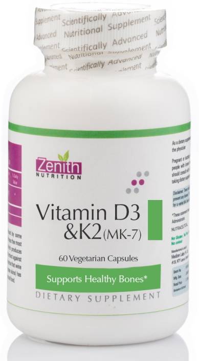 Zenith Nutrition Vitamin D3 And K2 Mk 7 60nos