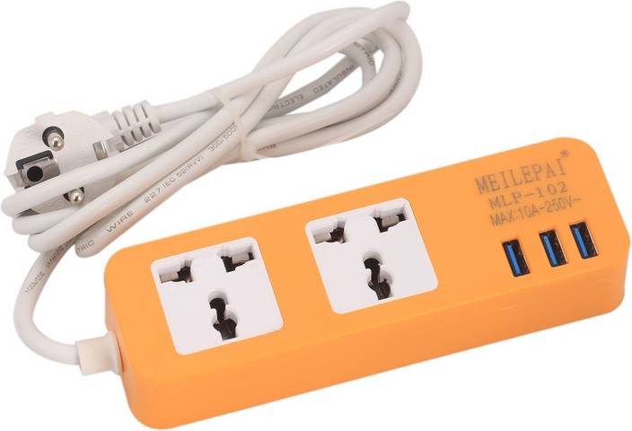 Wishpool Smart Strip Extension Socket Plug With 3 Usb Port 2 0 Wishpool Smart Strip Extension Socket Plug With 3 Usb Port 2 0 Universal Worldwide Adaptor Orange