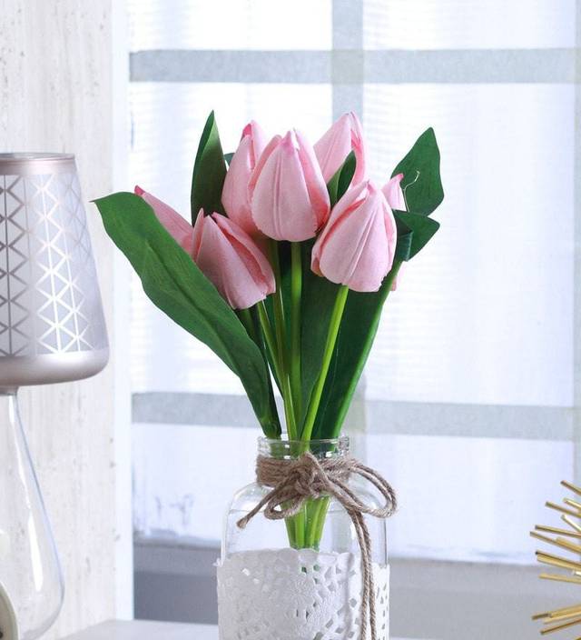 Fourwalls Ab New Tulip X9 N155 195 Ltpk Pink Tulips Artificial Tulip X9 N155 195 Ltpk Pink Tulips