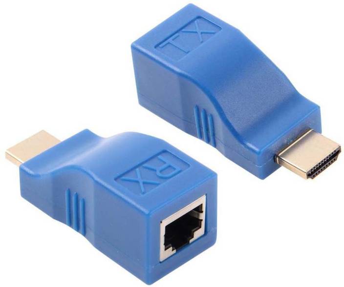 Finearts 2pcs Hdmi Extender Single Port Hdmi Interface Rj45 Interface 4k 2k No Need For Extra Power Supply By Cat 5e 6 Network Lan Ethernet