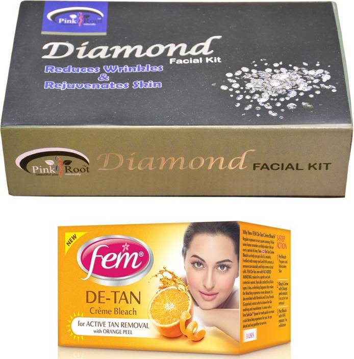 Fem De Tan Bleach Pink Root Diamond Facial Kit 83gm Price In
