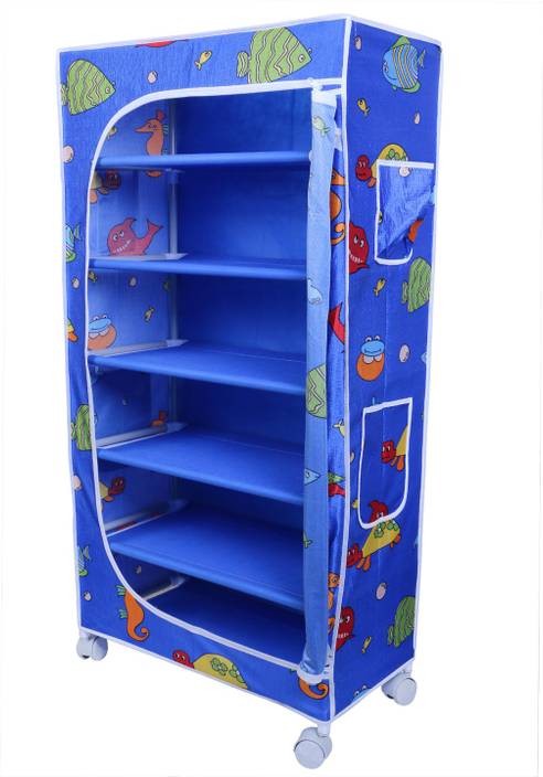 Little One S 6 Shelves Aquatic Blue Powder Coated Strong Sy Little One S 6 Shelves Aquatic Blue Powder Coated Strong Sy Carbon Steel Collapsible Wardrobe Finish Color