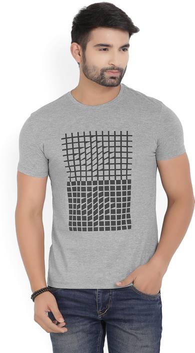 Van Heusen Sport Printed Men's Round Neck Grey...