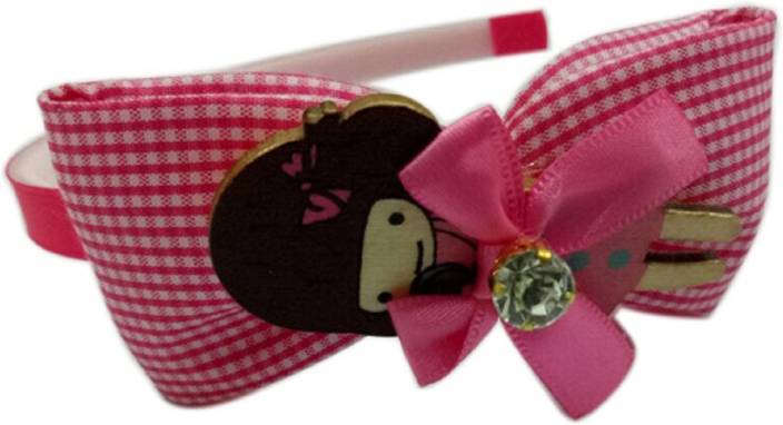 Foreignholics Hair Band For Kidsbow Style Hair Bands For Kids Girls Pink Hair Band