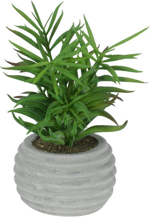 Scrafts Green Round Spiral Pot Leaf Clay Base Artificial Dry Faux Flowers Arrangement For Home Decor Living Room Decor Table Decor Office