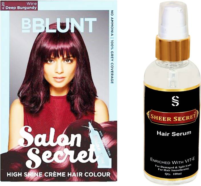 Bblunt Wine Deep Burgundy Salon Secret High Shine Creme Hair