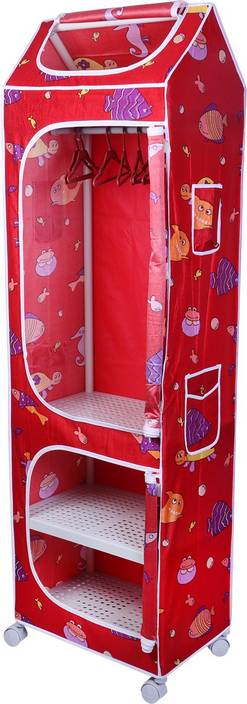 Unique Kids Super Spacious Folding Almirah Colour Aquatic Red