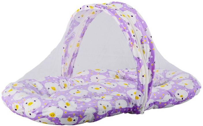 Baybee Teddy Net Bed With Pillow White With Violet Teddy Net Bed