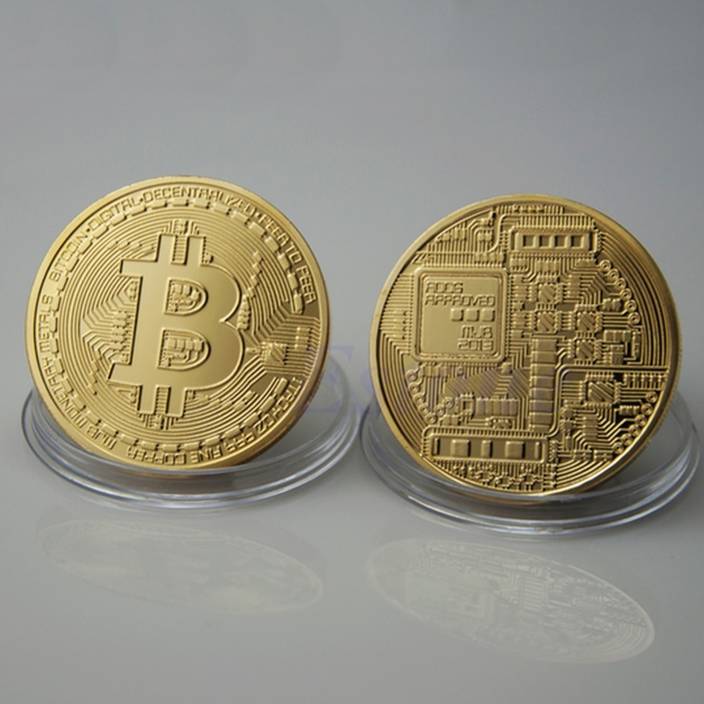 Jaycoknit Le Caspa S Collectible Metal Decoration Gold Bitcoin Coin - 