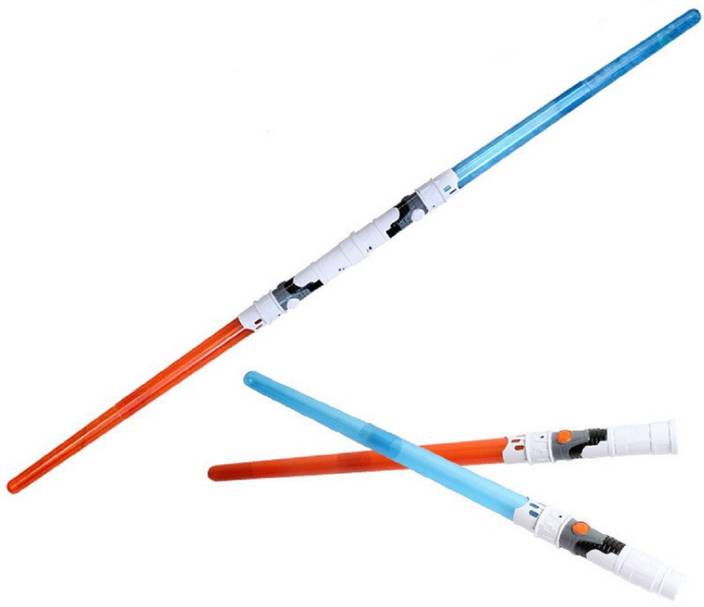 Krypton 2 Pcs Star War Lightsaber With Sound Double Light Saber Toy Sword