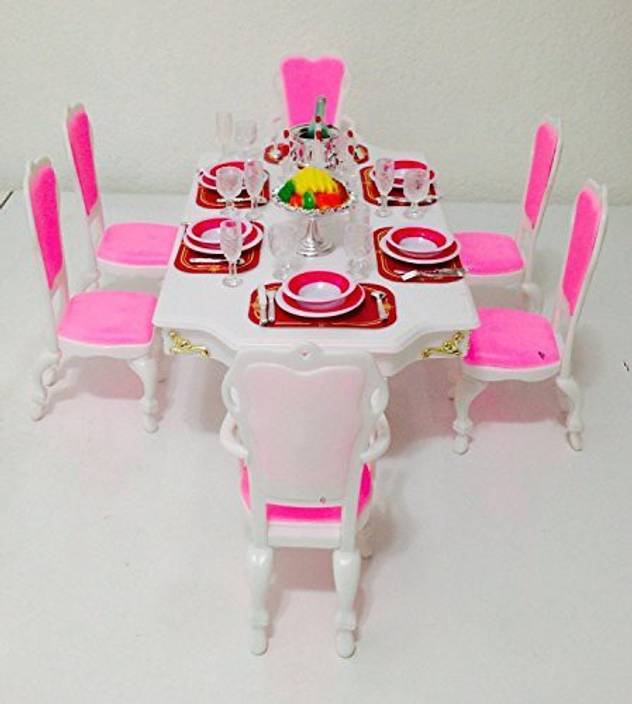 Generic Barbie Size Dollhouse Furniture Grand Dining Room Play Set Generic Barbie Size Dollhouse Furniture Grand Dining Room Play Set