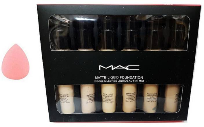 Imported Sponge Puffmac Matte Liquid Foundation Set Of 6