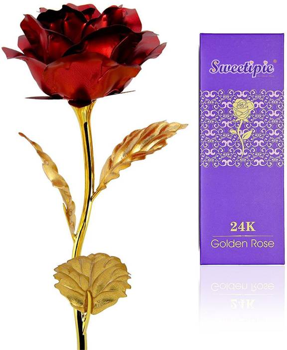 Sweetipie Gold Plated Red Rose Red Rose Artificial Flower