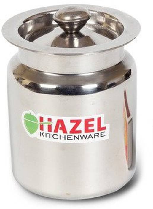 Hazel Stainless Steel Oil Ghee Storage Container 400 Ml Silver