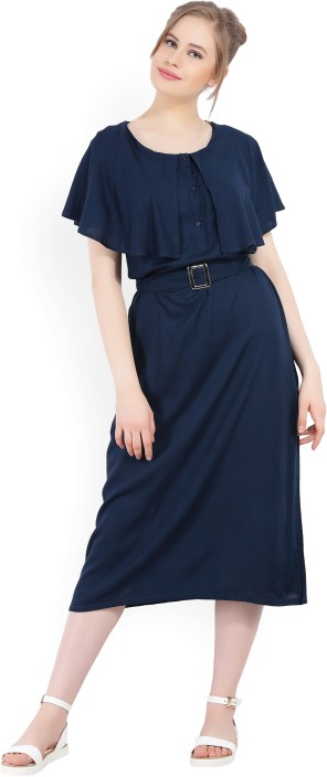 tokyo talkies women's maxi dark blue dress