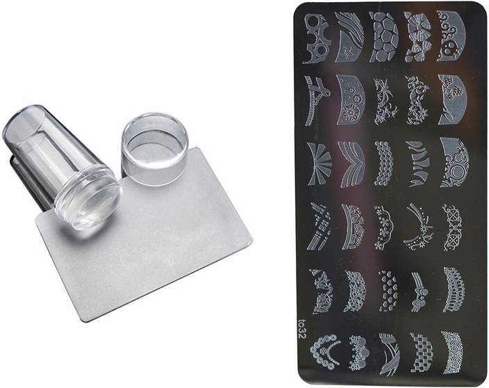 Royalkart Set Nail Art Stamper Silicone Scraper With Cover Image