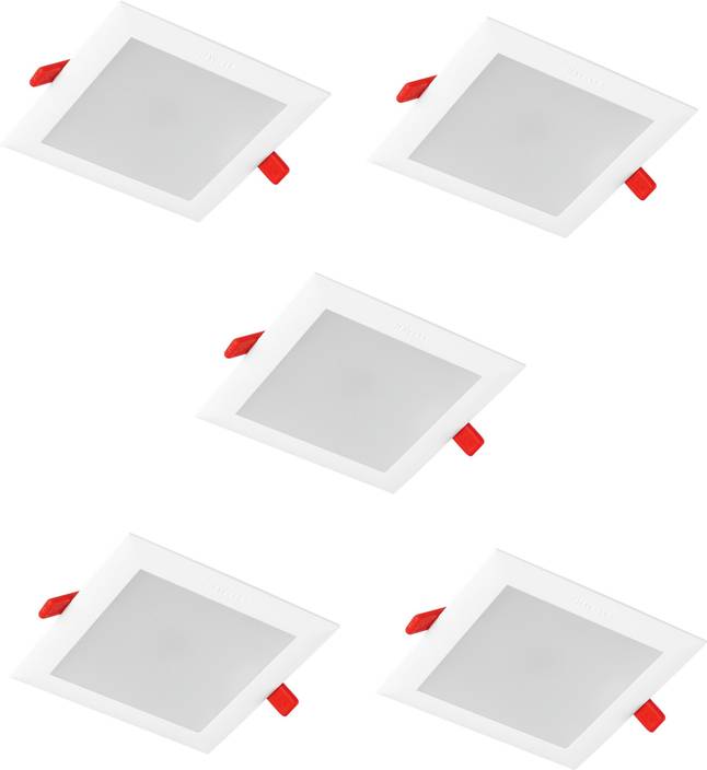 Havells Trim 5w Square White Led Ceiling Panel Pack Of 05 Recessed