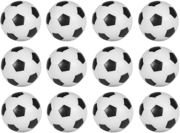 4 Soccer Foosballs Black /& White Engraved Table Soccer Balls