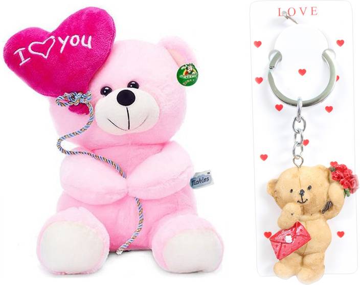 Tickles I Love You Balloon Heart Teddy Stuffed Soft Plush Toy And