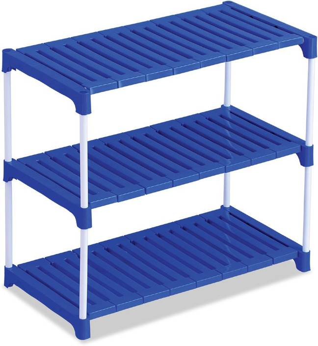 Meded Cgs Extra Strong Multipurpose 3 Tier Shoes Clothes Books Meded Cgs Extra Strong Multipurpose 3 Tier Shoes Clothes Books Utility Rack Steel Frame With Plastic Shelves Metal Shoe Stand Blue White