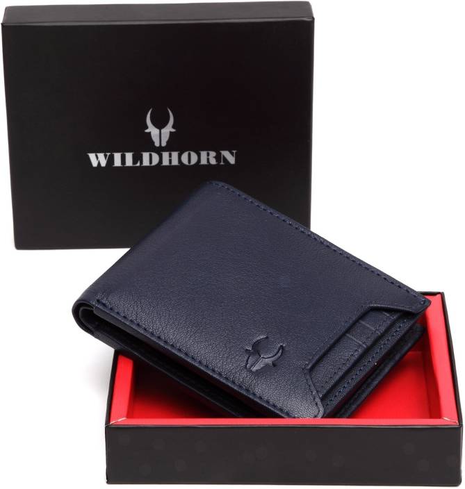 WildHorn Men Casual Blue Genuine Leather Wallet