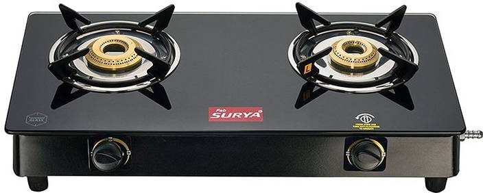 Fabiano Fabsurya Stainless Steel With Glass Top 2 Burner Gas Stove
