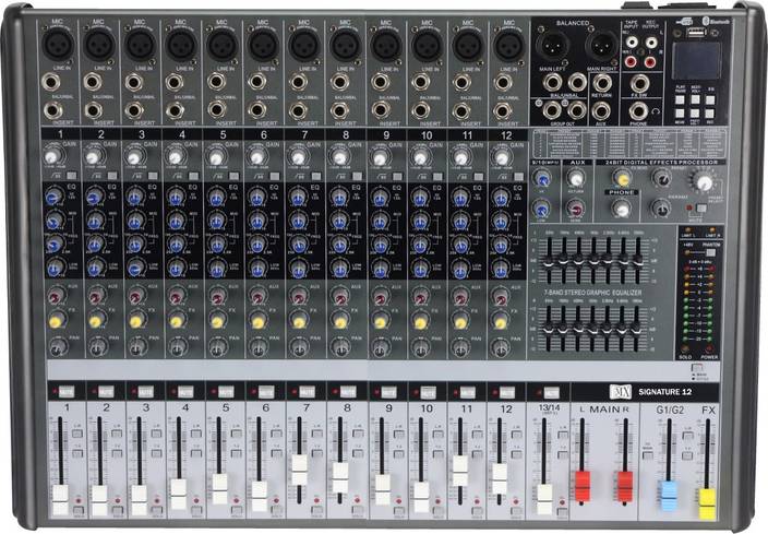 Mx Live Audio Mixer 12 Channel Professional Mixer With Usb Bluetooth Signature 12 Analog Sound Mixer