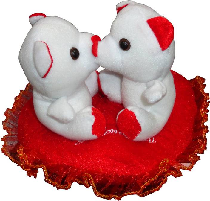 Atorakushon Valentine Kissing Couple Teddybear On Heart I