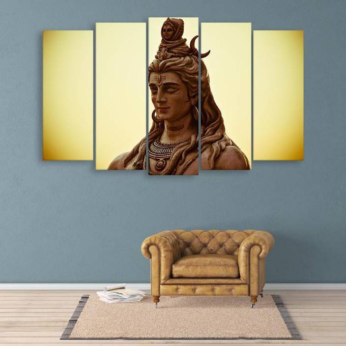 Inephos Multiple Frames Lord Shiva Wall Painting Digital Reprint Inephos Multiple Frames Lord Shiva Wall Painting Digital Reprint 30 Inch X 52