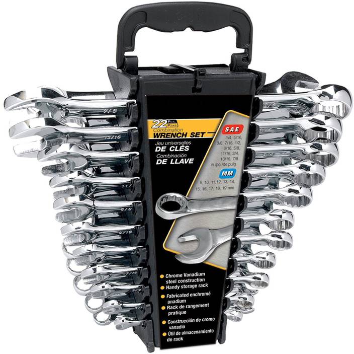 Grizzly 22 Pcs Wrench Set 22 Piece Combo Set Sae And Metric By Grizzly Double Sided Rachet Wrench Set