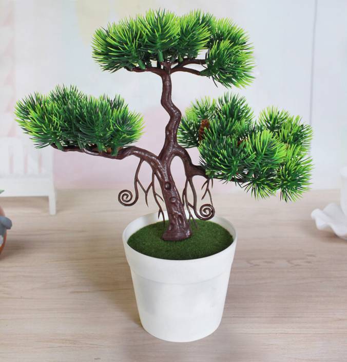 Tied Ribbons Artificial Bonsai Tree Plant With Pot For Living Room