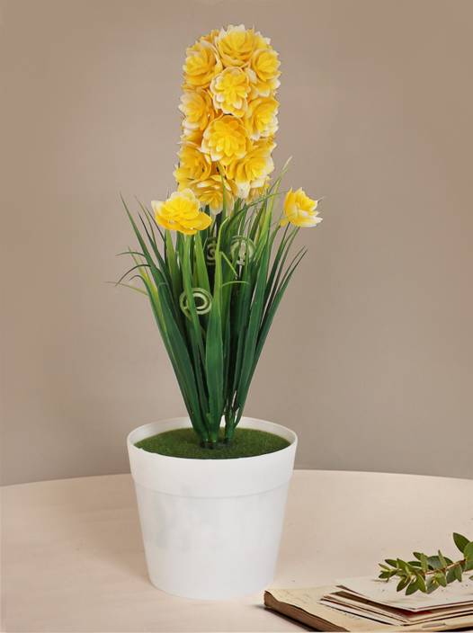 Tied Ribbons Artificial Flower Vases For Home Decor Artificial