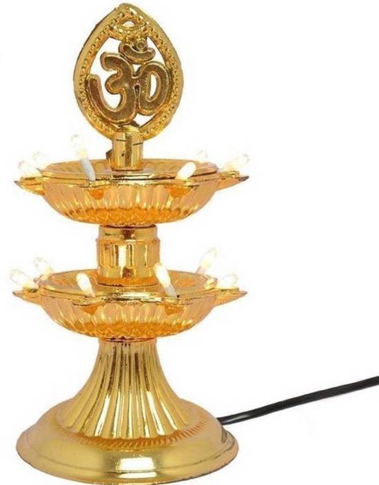 Bubby 2 Layer New Electric Gold Led 14 Bulb Lights Diya Deep