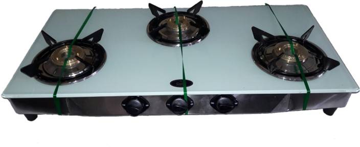 Cello White Glass Stainless Steel Manual Gas Stove Price In India