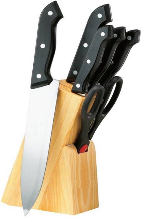 Cmerchants Kitchen Knife Set 7 With Stand Steel Plastic Knife Set