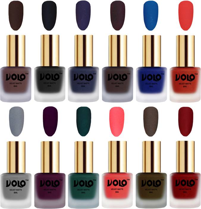 Volo Velvet Dull Matte Bold Colors Nail Polish Combo In Wholesale