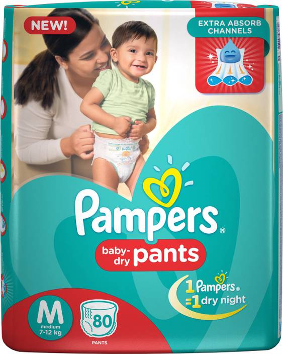 Pampers Pants Diapers - M  (80 Pieces)