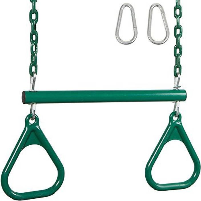Generic Swing Set Stuff Trapeze Bar With Rings And Coated