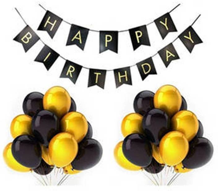 Theme My Party Black Happy Birthday Decoration 1 Ml Price In