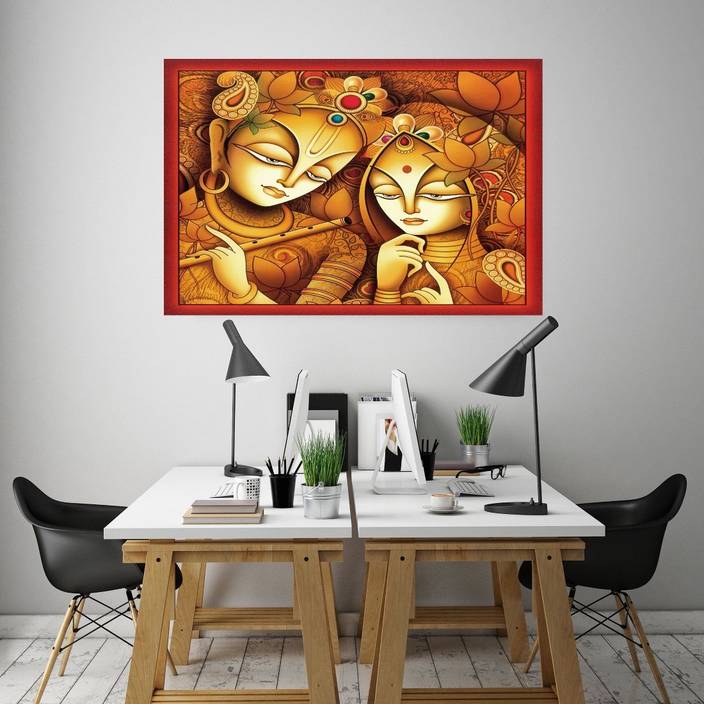 Total Home Size 2ft 2ft Indian God Radha Krishna Hd Wall