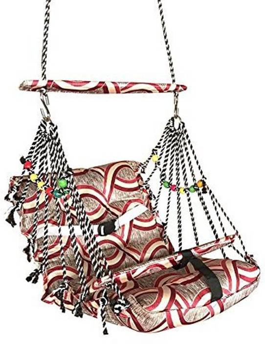 Jay Cotton Hanging Swing Jhula For Kids Wood Swing
