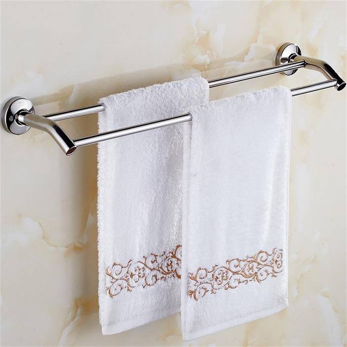 Favour 18 Inch Bend Chrome Double Towel Rod 18 Inch 2 Bar Towel