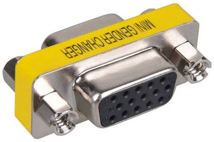 VGA SVGA 15 Pin Female to Female F//F Mini Gender Changer Adapter Connector