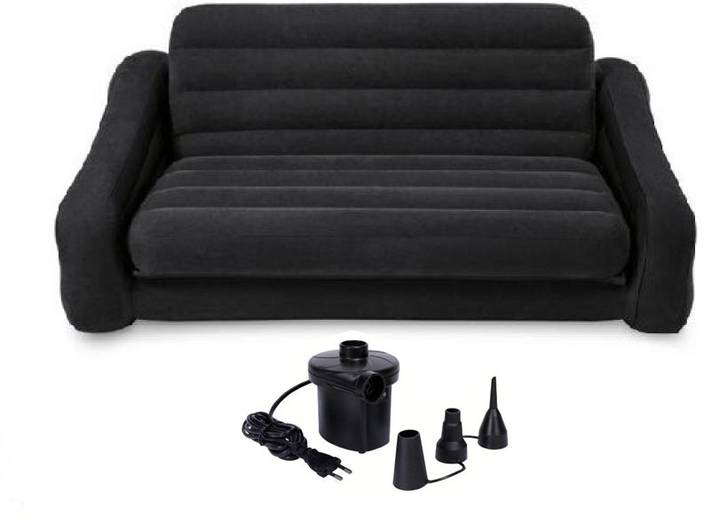 Intex Inflatable Sofa Bed With Electric Air Pump Velvet 4 Seater