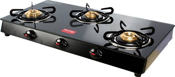 Prestige Royale 3 Burner Top Glass Manual Gas Stove Price In India