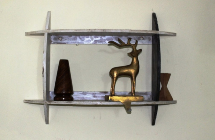 Antique Handmade Wooden Wall Shelf