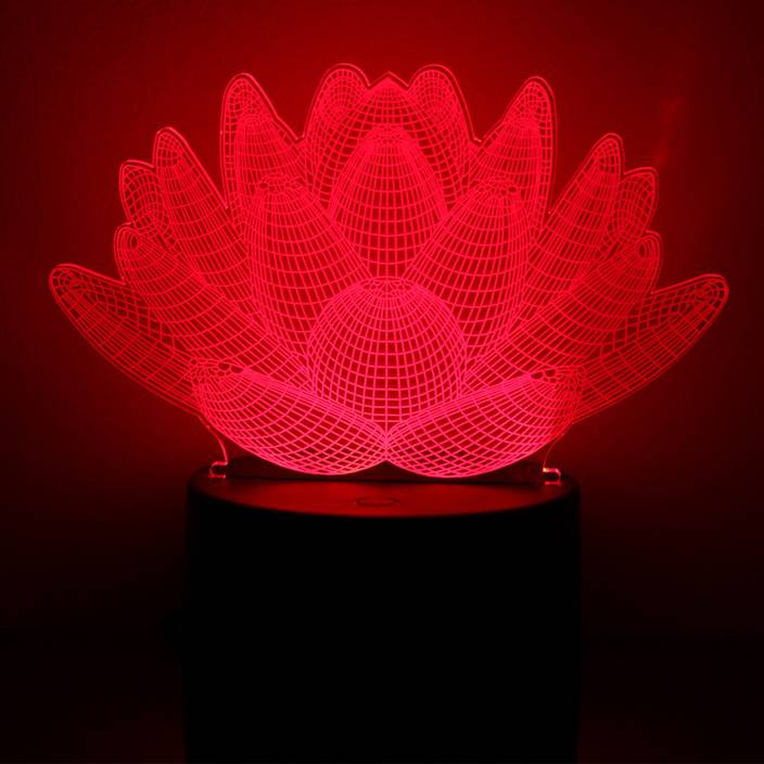 Skycandle In 3d Optical Illusion Night Light 7 Led Color Changing Skycandle In 3d Optical Illusion Night Light 7 Led Color Changing Lamp Cool Soft Safe For Kids Solution Nightmares Lotus 6 Cm
