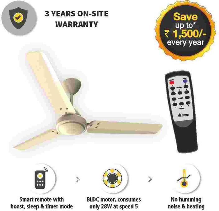 Gorilla E1 1200iv Bldc Motor With Remote Control 3 Blade Ceiling